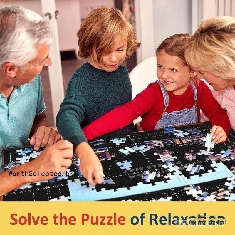 Porta Puzzle Até 2000 Peças Tapete De Quebra-Cabeça Mantenha Limpo E Organizado Roll Up Puzzle Pad Com Fundo Antiderrapa