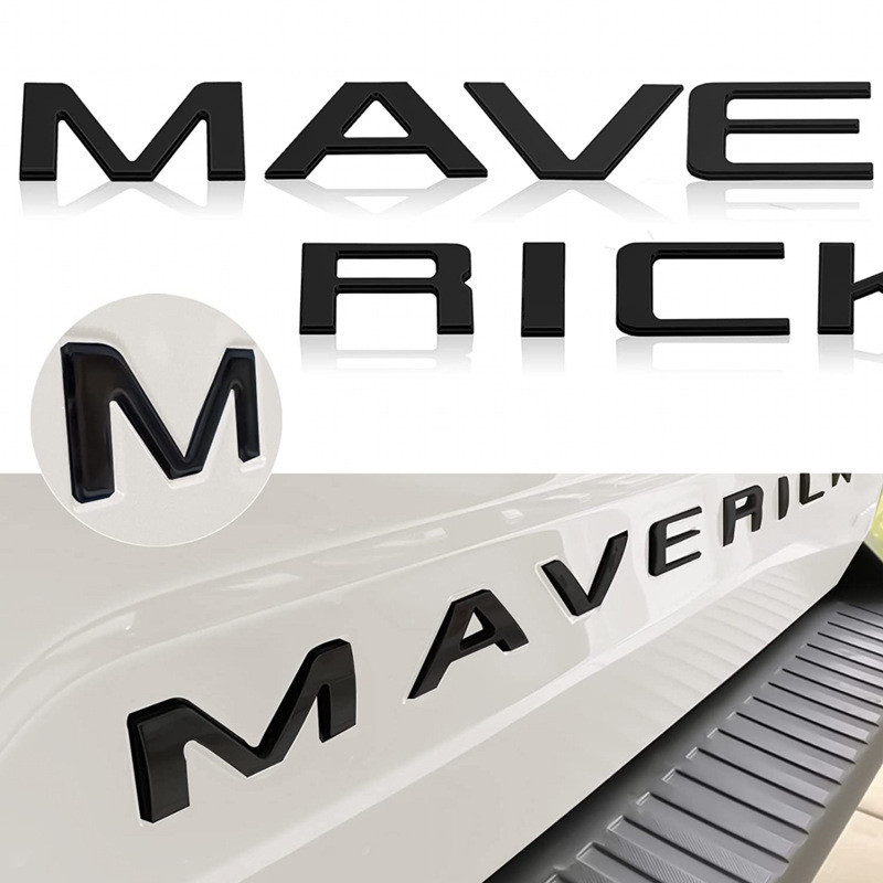 Emblema Ford Maverick – Adesivo ABS 3D, Disponível em Preto Fosco e Preto Brilhante