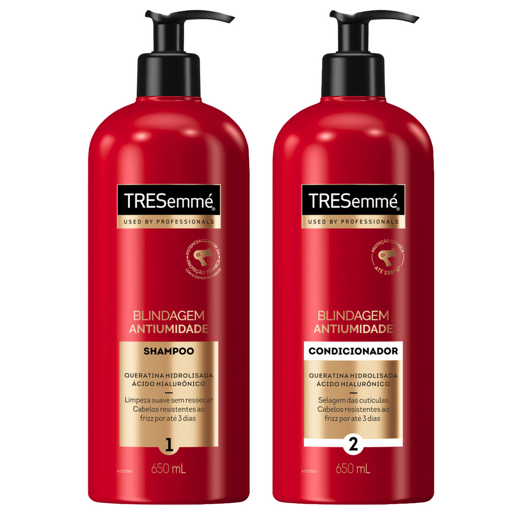 KIT SHAMPOO + CONDICIONADOR BLINDAGEM ANTIUMIDADE TRESEMMÉ 650ML - 2 Itens em Oferta na Shopee