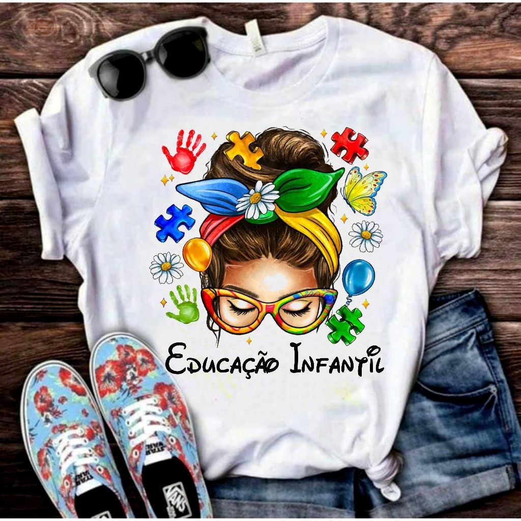 Camiseta Educação Infantil Professora Pedagogia Educadora Infantil Camiseta T-Shirt Blusa U