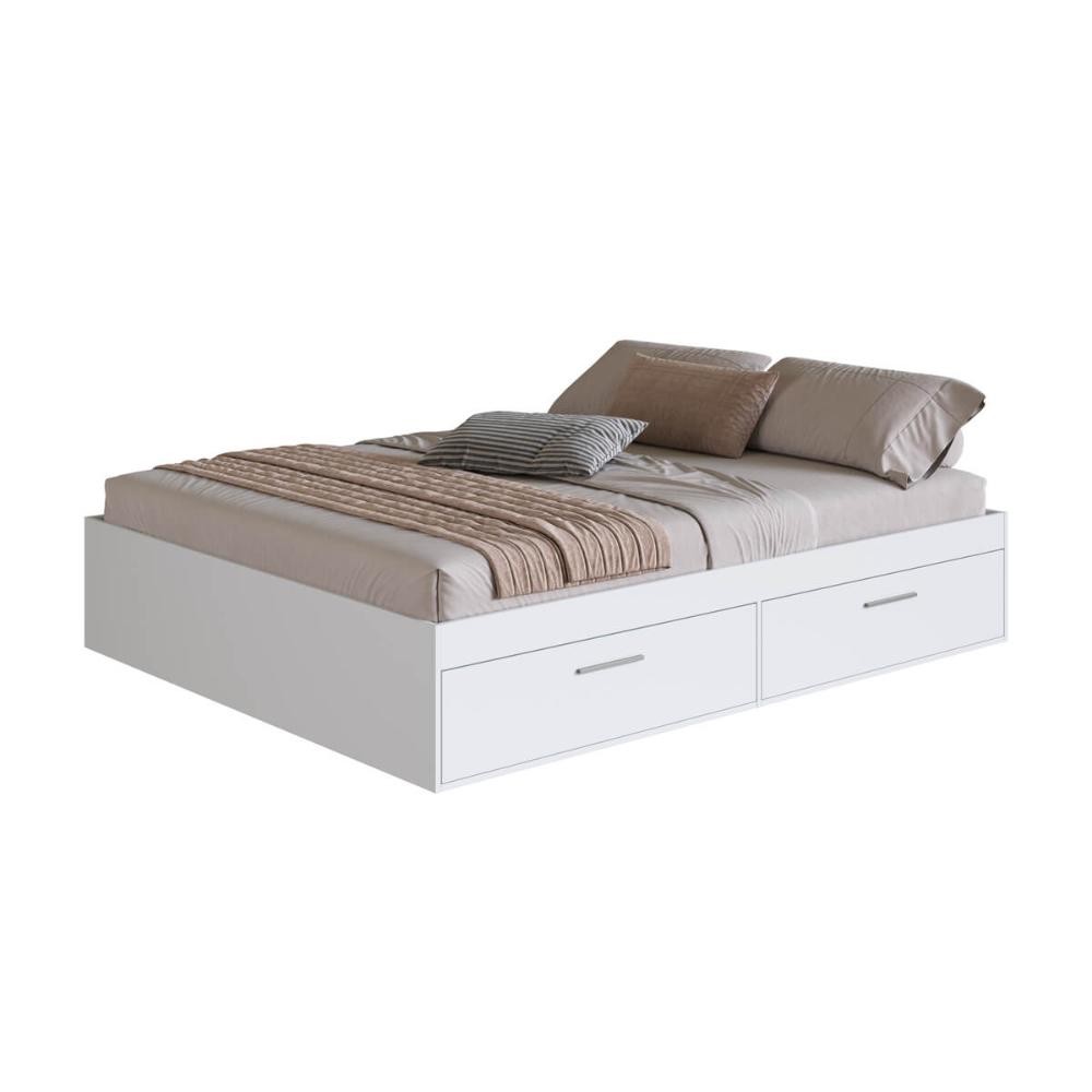 Cama Casal Queen com 4 Portas Basculantes CT1160 200x160cm Branco - Art In Móveis