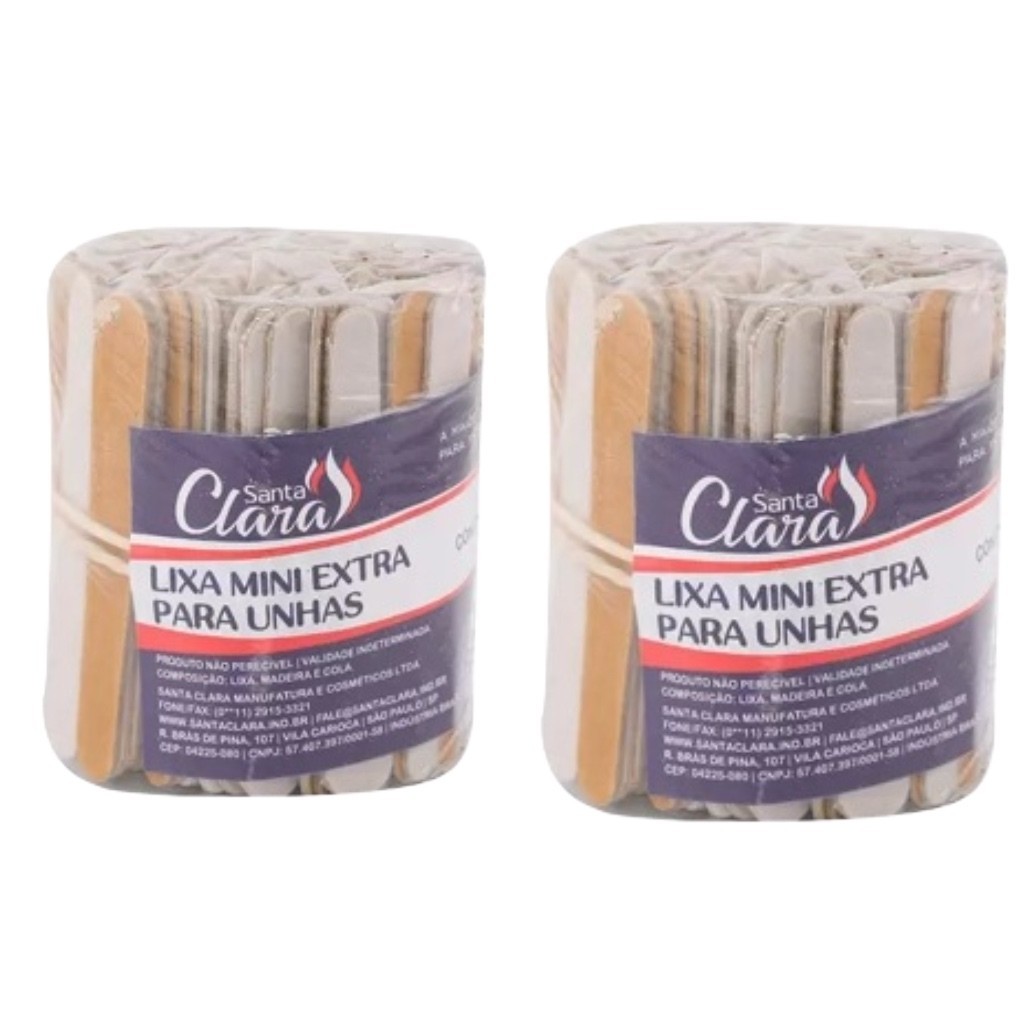 Kit 2 Mini Lixa Parda Para Unha Manicure 100 Unidades Santa Clara em Oferta na Shopee