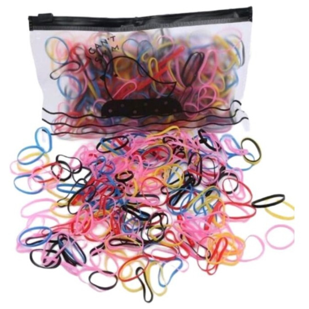 Kit 6000unidades Elastico de cabelo Com Bolsa borrachinha/liguinha rabico de cabelo silicone infantil