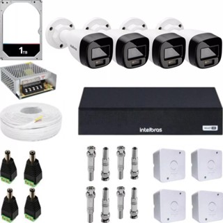 Kit 4 Cameras Segurança Intelbras Full Color vhd 1120b Dvr 4ch Full C/ hd 1TB em Oferta na Shopee