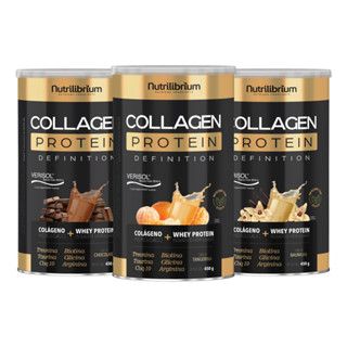 Kit 3x Colágeno Verisol Protein Definition 450g Nutrilibrium em Oferta na Shopee