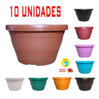 Kit 5 a 10 Vaso plástico Cuia Veneza 18 plantas suculenta flores