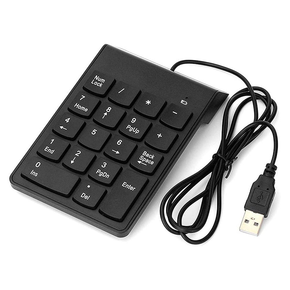 Teclado Numérico Usb 2.0 Com Fio e 18 Teclas