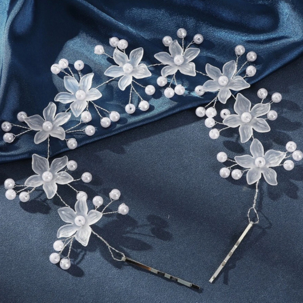 Tiara de Cabelo Com Pérolas e Flores – Acessório Feminino Elegante Para Noiva ou Festa / Modelo Aleatório - WL