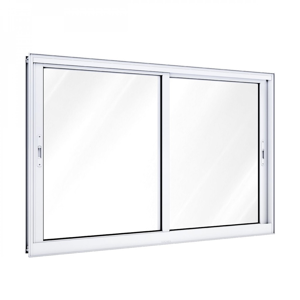 Janela de Alumínio de Correr 100x120cm 2 Folhas Sem grade Lucasa Alumínio Branco - Home & Living