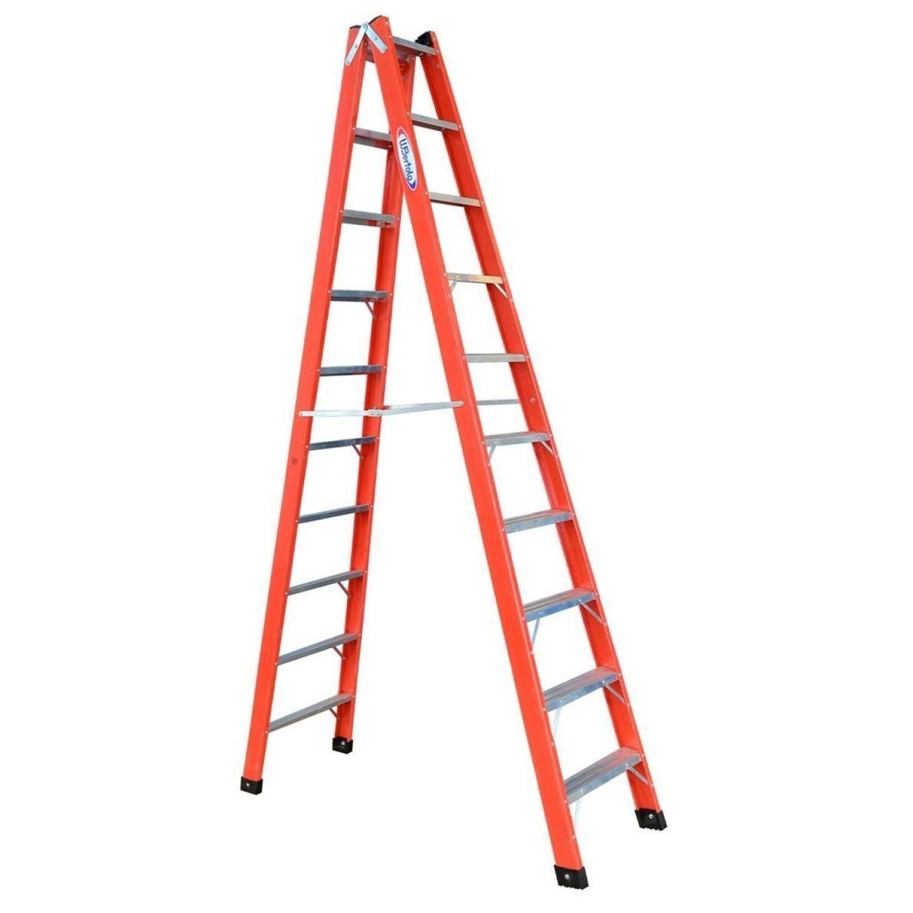 Escada em Fibra Tesoura Dupla 10 Degraus 3,00m WBertolo em Oferta na Shopee