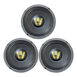 KIT 3 ALTO FALANTES COMPET WOOFER 8" POL 200W SECO PRETO 4 OHMS