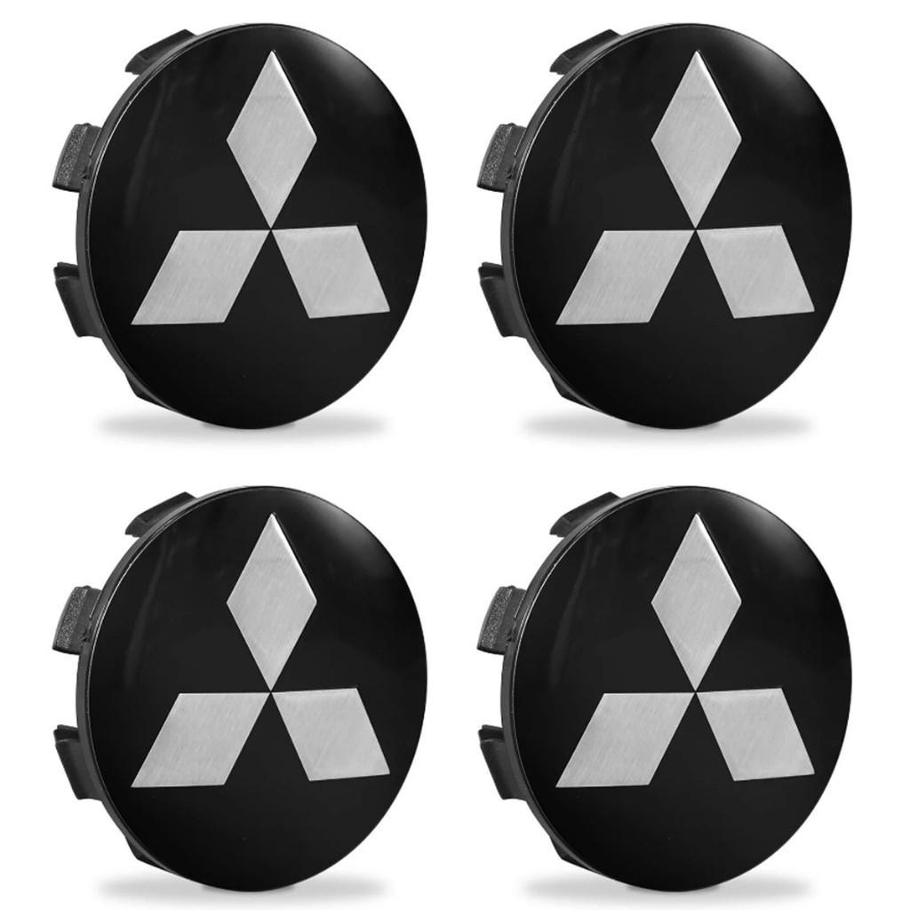 Kit 4 Calota Calotinha Meio Roda Mitsubishi Triton L200 Tr4 Preto Liso 55mm