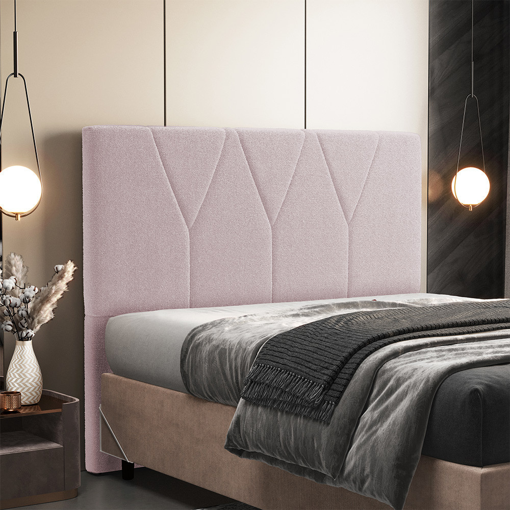 Cabeceira Cama Box Queen 160 cm Aurora W01 Bouclê Rosê - Lyam Decor em Oferta na Shopee