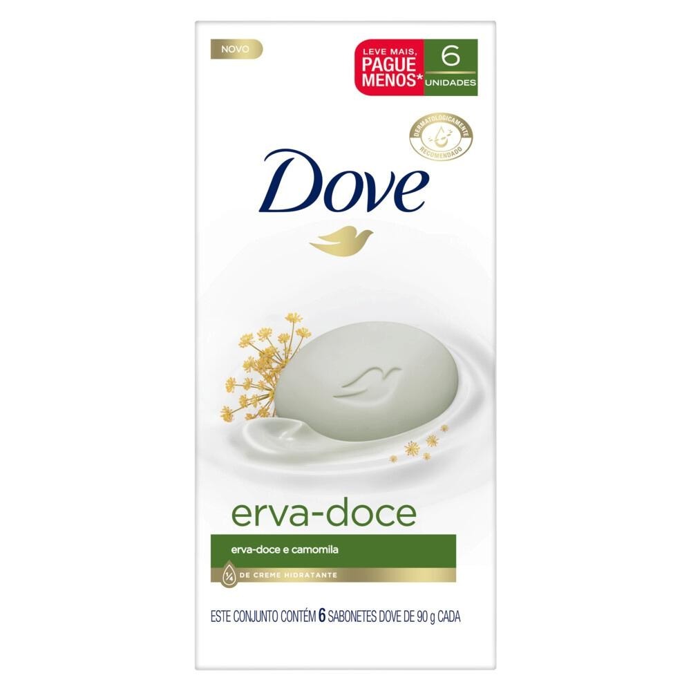Sabonete em Barra Dove Erva Doce 6 unidades