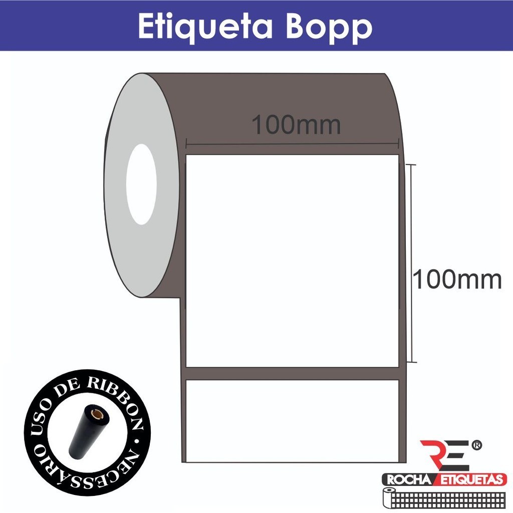 Etiqueta adesiva Bopp 100x100
