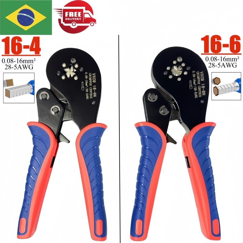 VXC9 16-4A Ou 16-6 alicate crimpador terminal prensa terminal tubular ferramentas elétricas kit alicate crimpar de porca em Oferta na Shopee
