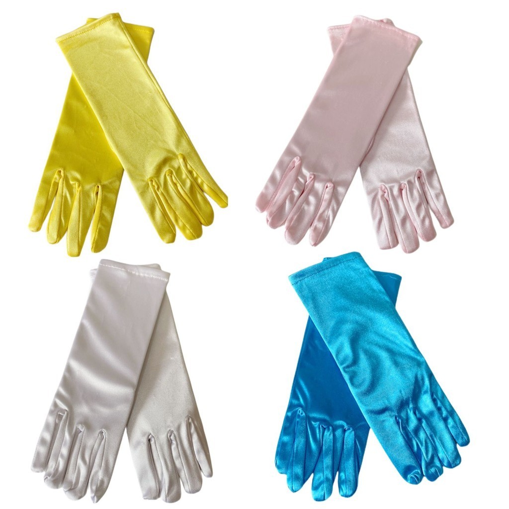 Luvas Luva Longa Infantil 25 cm Cetim Menina Festas Princesas em Oferta na Shopee