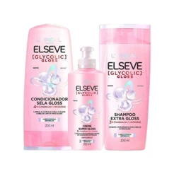 Kit Elseve L’Oréal Paris Glycolic Shampoo 200ml + Condicionador 200ml + Creme de Pentear (3 Itens)