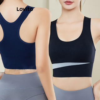 Lovito Sutiã Esportivo Esportivo Patchwork Colorblock Para Mulheres LNL45085