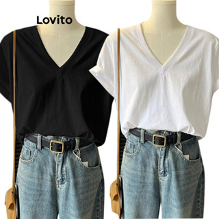 Lovito Casual Blusa Básica com Bordado para Mulheres LNE20165 (Multicolorido)