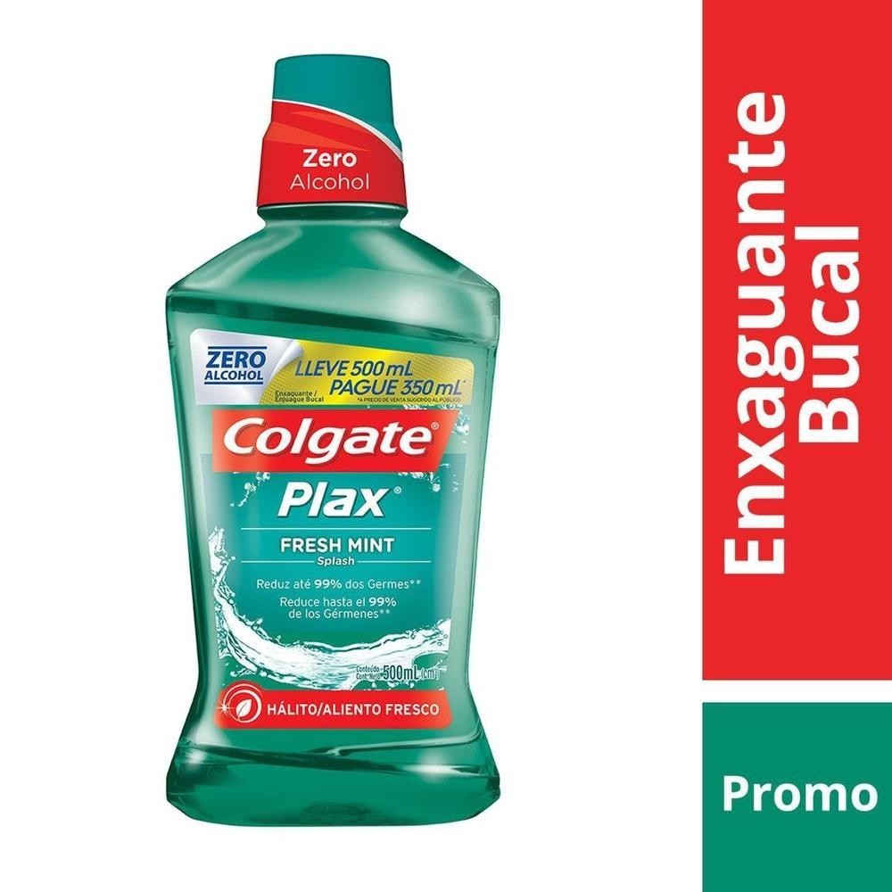 Enxaguante Bucal Colgate Plax Fresh Mint Leve 500ml Pague 350ml em Oferta na Shopee