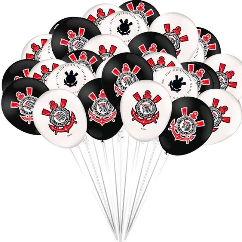 Balão Corinthians Bexiga Timão N9 c/ 25un Torcida Futebol em Oferta na Shopee