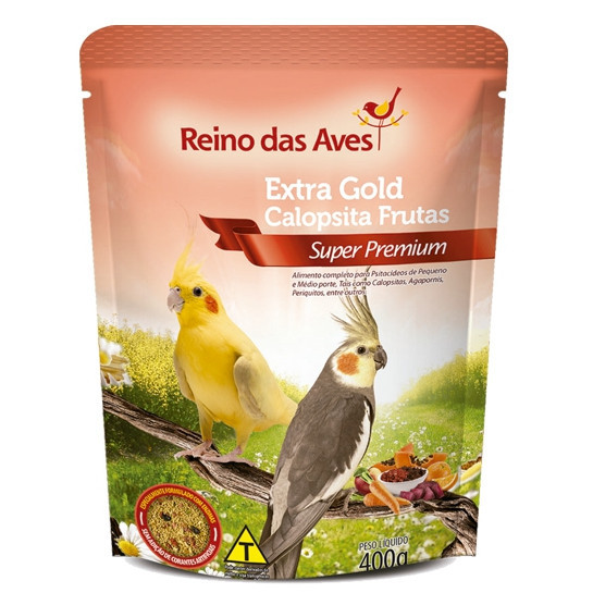 EXTRA GOLD RAÇÃO CALOPSITA FRUTAS 400G - REINO DAS AVES em Oferta na Shopee