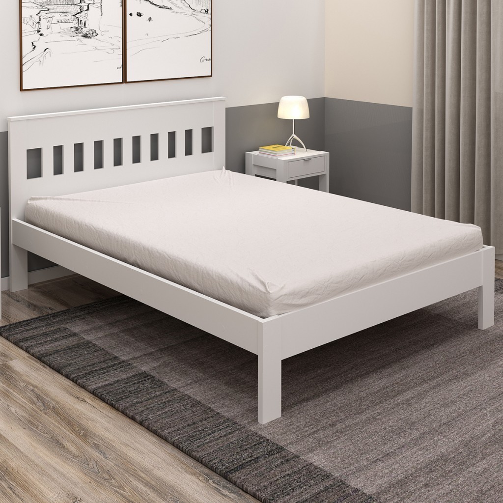 Cama de Casal Branco Cm8007 - Tecno Mobili em Oferta na Shopee