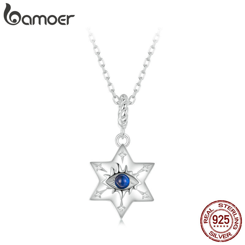 Colar De Fita Bamoer 925 Sterling Starburst Demon Eye Jewelry Presentes Para Mulheres - Fashion Accessories