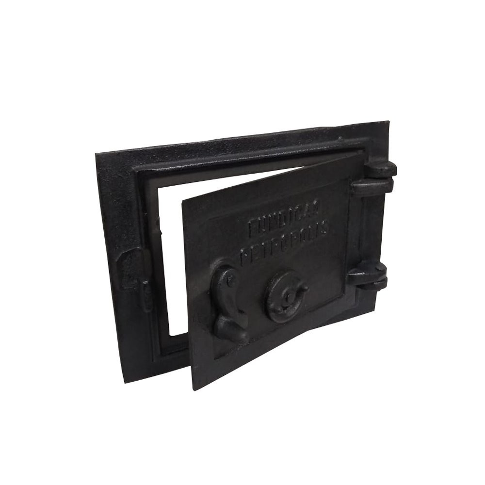 Porta Ferro Fundido Fornalha/Cinzeiro Fogão a lenha. 18x24cm em Oferta na Shopee