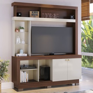 Estante para TV Até 50 Polegadas Valença 2 Portas Nogueira Real/Off White - Colibri em Oferta na Shopee