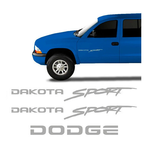 Kit Adesivo Emblema Lateral Traseiro Dodge Dakota Sport Pra