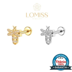 【LOMISS】Piercing Orelha Labret Titânio Pvd Abelha Zircônia Lomiss piercing