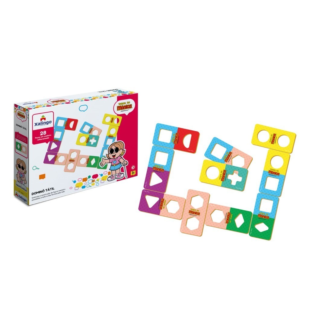 Brinquedo Dominó Tátil Infantil da Turma da Mônica - 28 peças - Xalingo 12921 em Oferta na Shopee