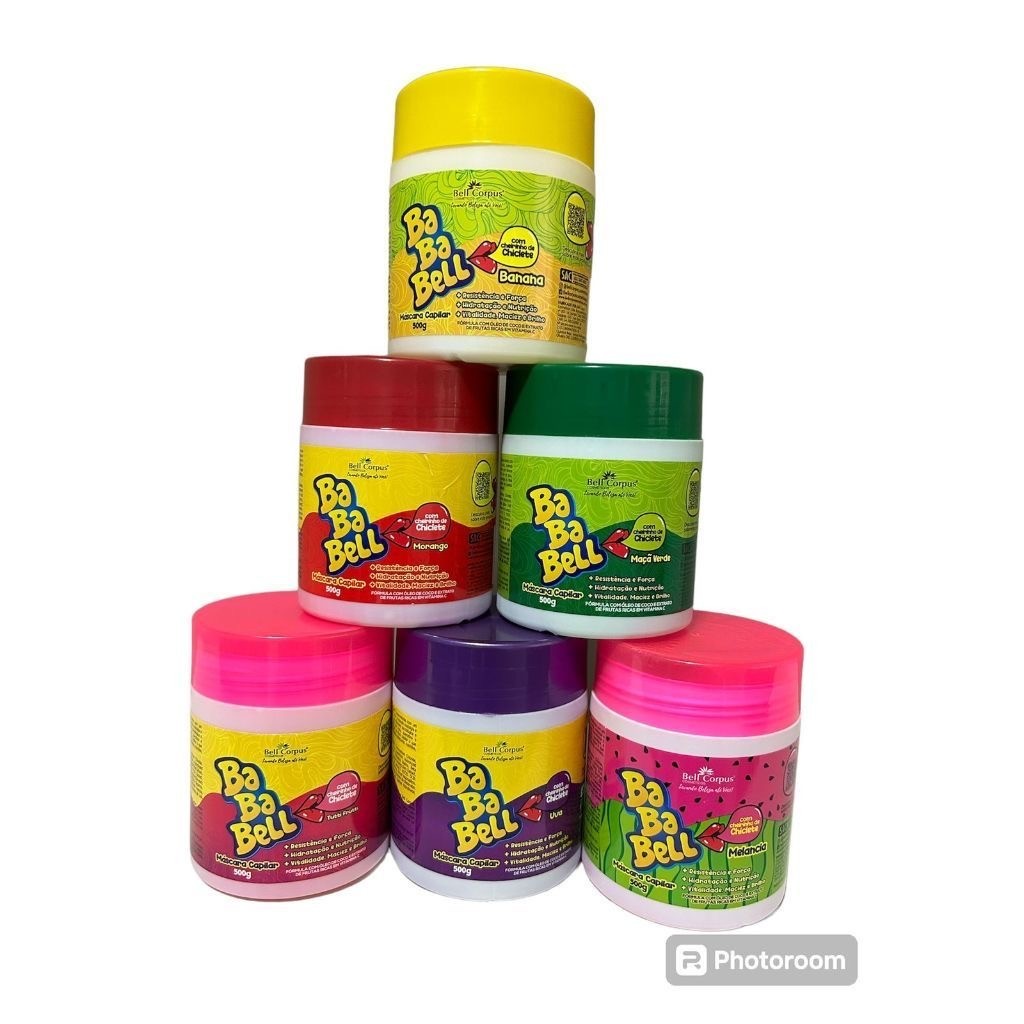6 Mascaras Hidratação Capilar BaBaBell  500 G. Bell Corpus em Oferta na Shopee