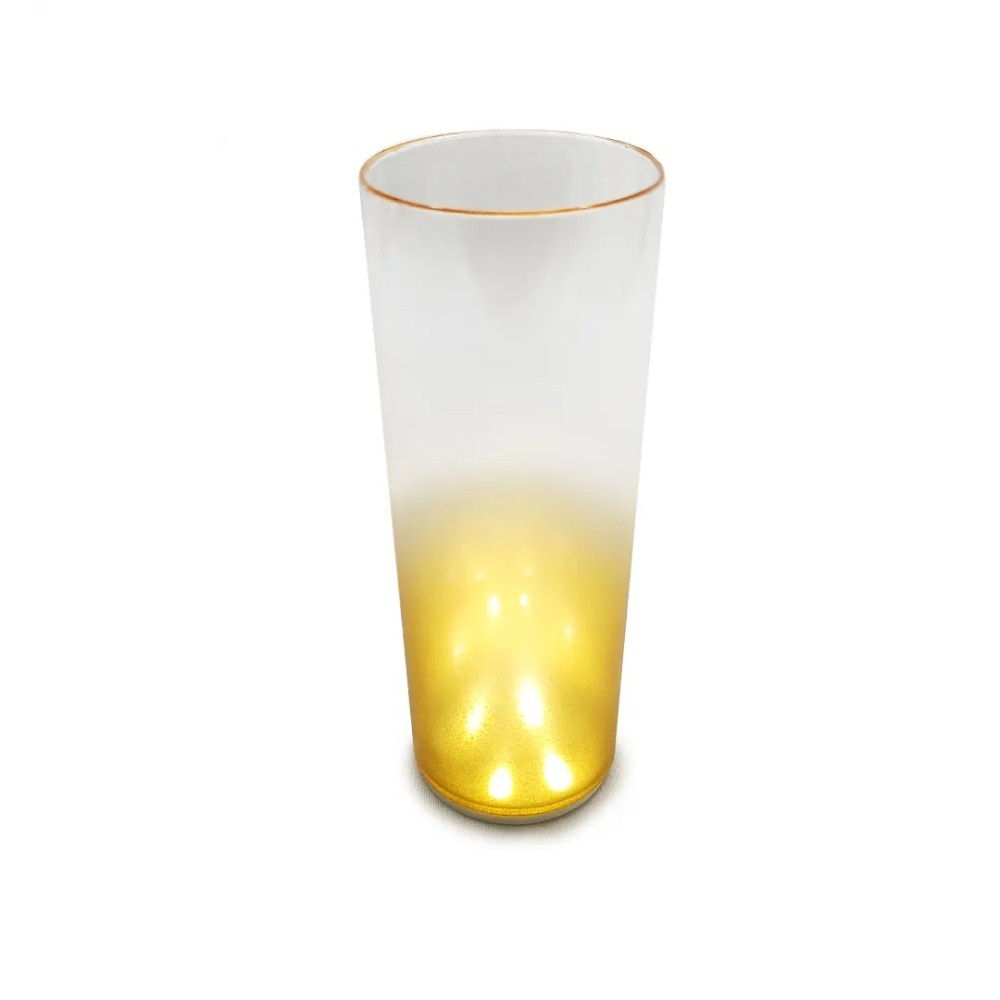 Copo Long Drink com LED - Degradê Dourado Festa Evento Balada