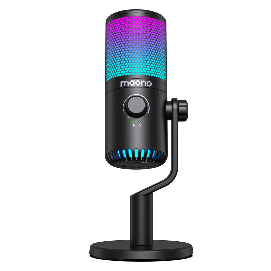 Microfone Condensador Gamer Maono RGB USB-C 20kHz Programável Condensador - Preto - DM30RGB