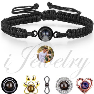 Pulseiras personalizadas com imagem dentro, pulseiras de projeção personalizadas com fotos, foto personalizada da pulseira da imagem, presentes do memorial do aniversário para mulheres / homens / família / casal / amigo / cão / gato