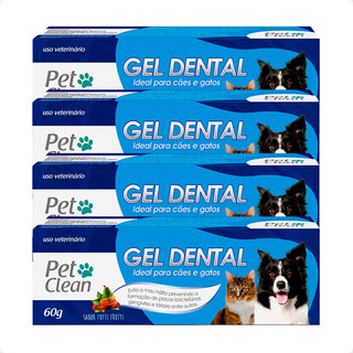 Kit 4 Gel Dental Sabor Tutty Frutty Pet Clean - 60g em Oferta na Shopee