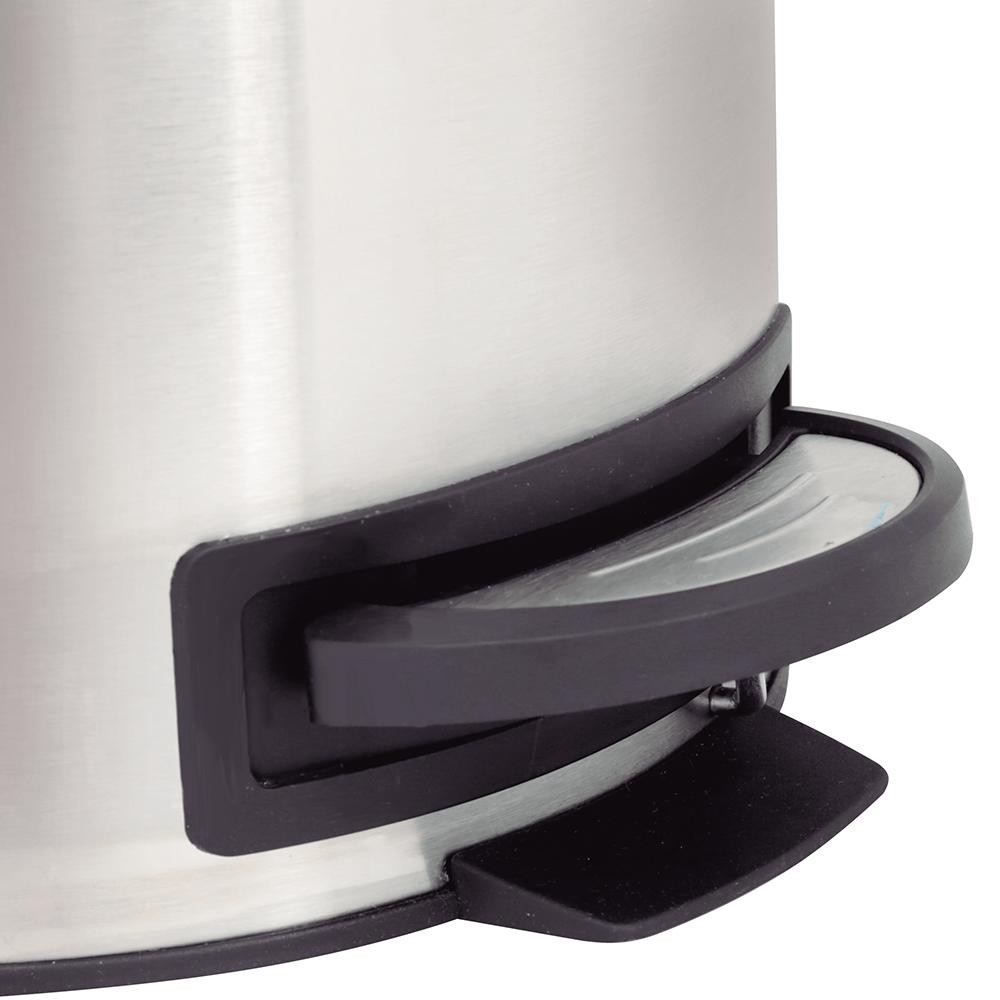 Detalhes do Lixeira Mor Safira 12 Litros, em Aço Inox, com Pedal, Cinza - 8228