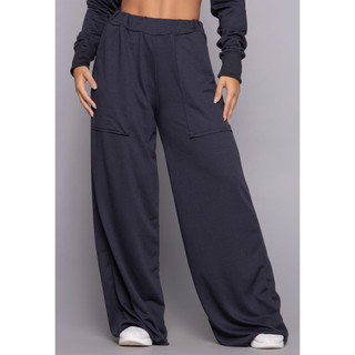 Calça Wide Leg Feminina Gringa Pantalona Moletinho