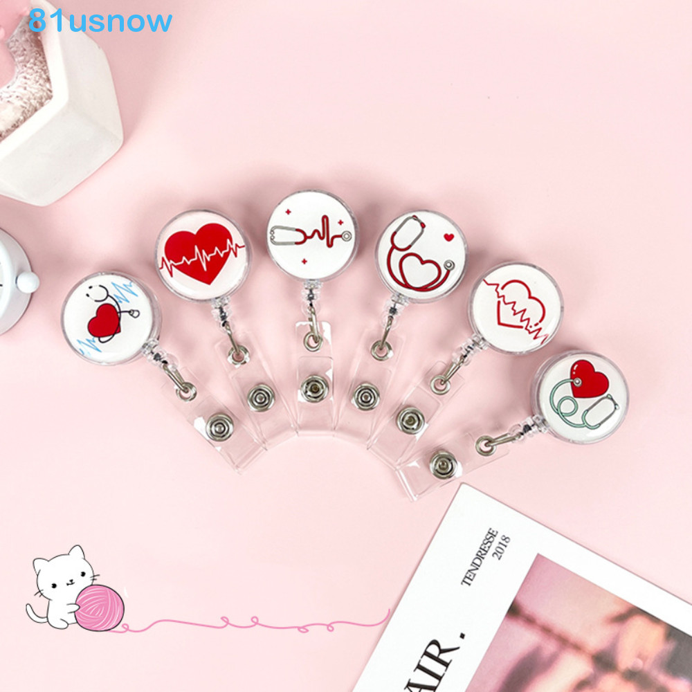 USNOW1 Clipes Para Cartão De Identificação De Enfermeira , Acessórios Simplicidade Carretel De Crachá Retrátil Fofo em Oferta na Shopee