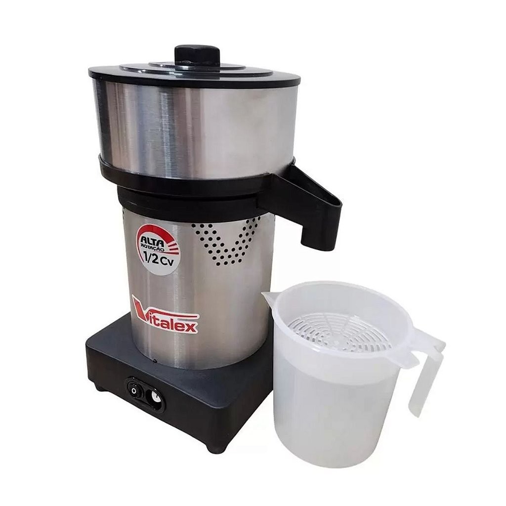 Espremedor de Frutas Industrial Vitaléx Super Inox 1/2CV Profissional Uso Comercial Sucos Naturais