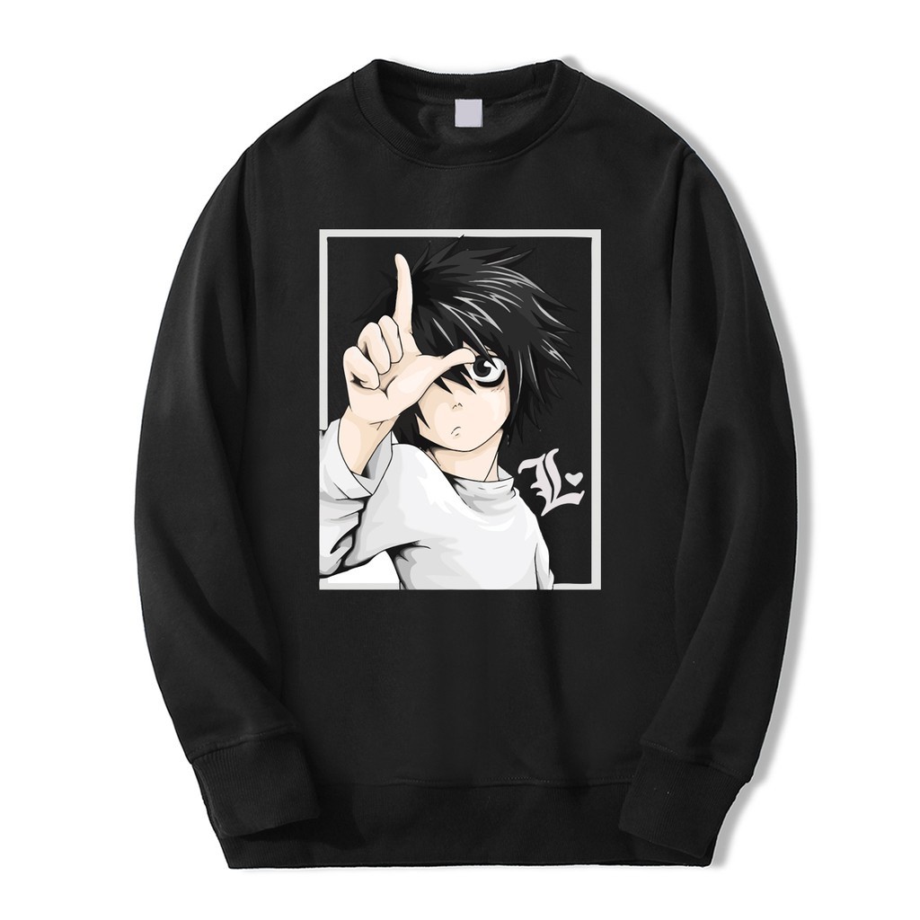 Moletom Gola Redonda Unissex Anime Death Note L Personagem -MAYYN.
