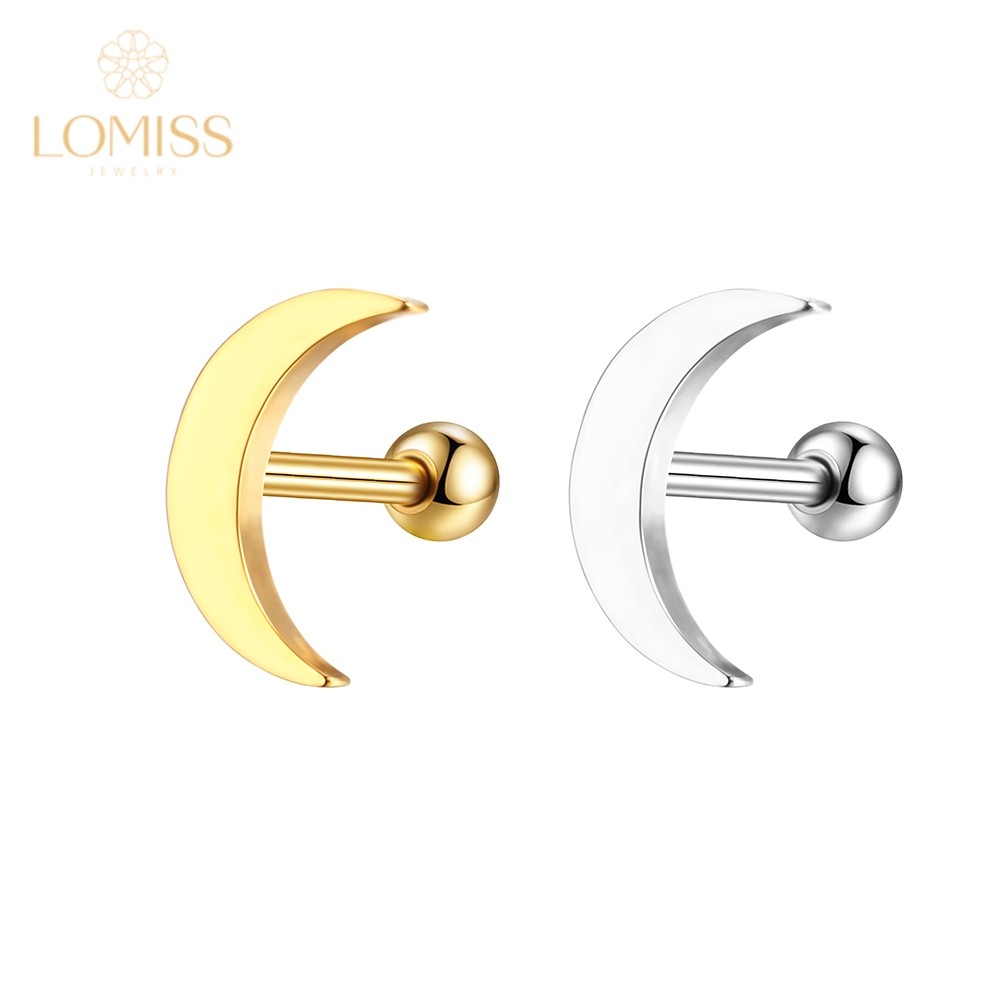 Piercing Minibarbell Aço Cirúrgico Pvd Lua Helix Tragus Conch Flat em Oferta na Shopee