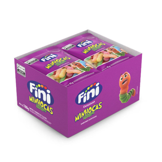 Bala Gelatina Minhocas Citricas Fini Com 12 Unidades De 15gr - Food & Beverages