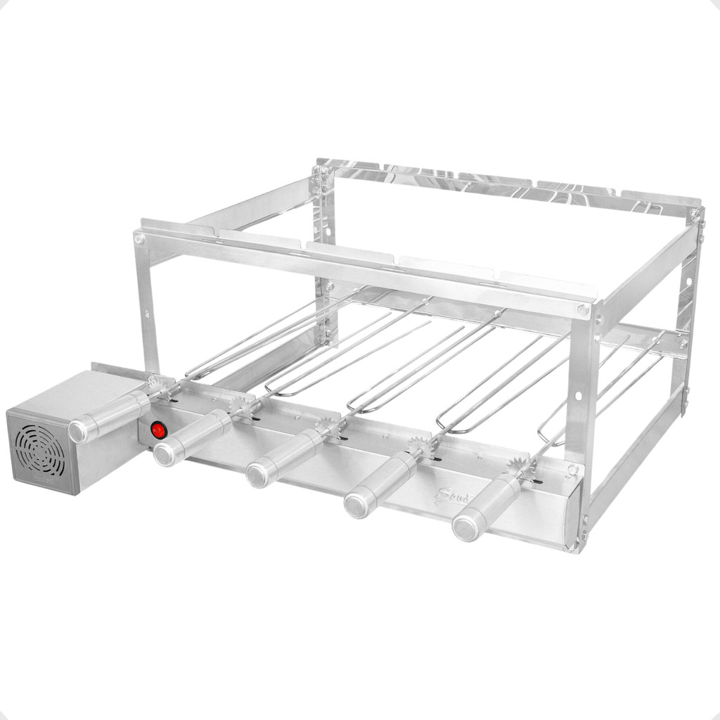 Gira Grill Churrasqueira Inox 5 Espetos Grill Giratório