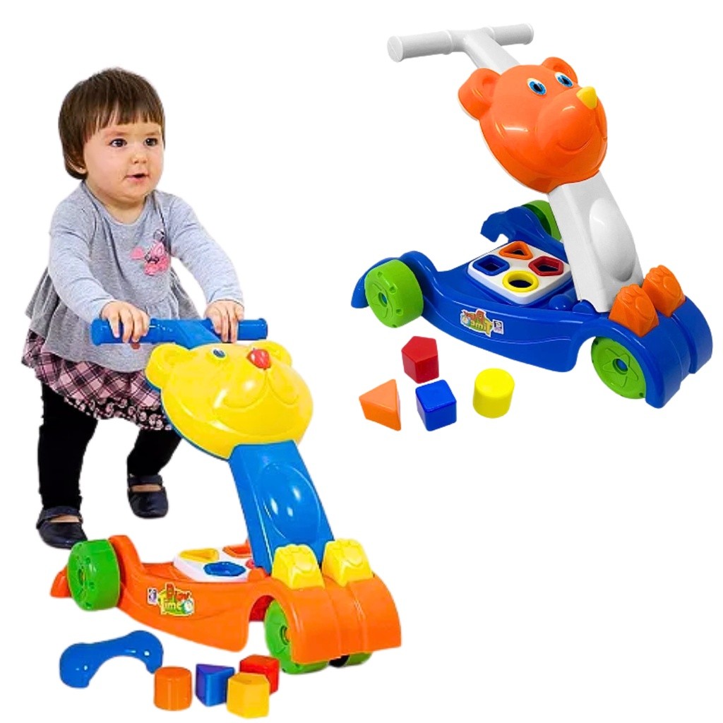 Andador Didático Infantil Para Bebês Com Empurrador Com Atividades Infantis Play Time