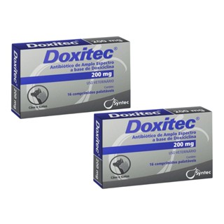 02 Comprimidos Doxitec 200mg Para Cães/Gatos Syntec Doxitec. em Oferta na Shopee