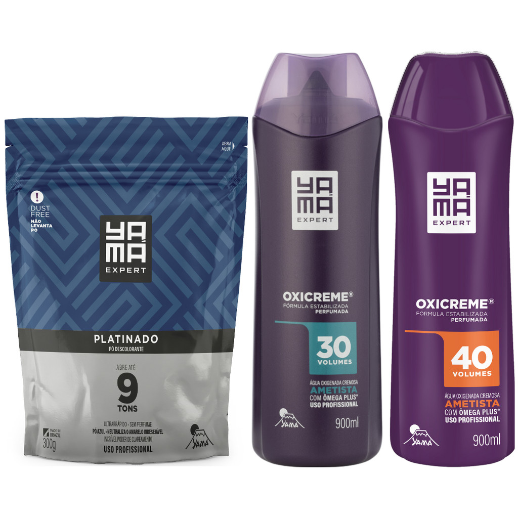 Kit Pó Descolorante Platinado + Oxigenada Ametista 30 40 VOL 900ml Profissional - Monte Como Quiser em Oferta na Shopee